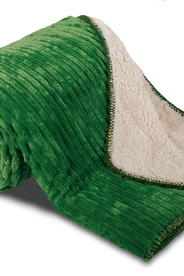 couverture microfibre EXTRA SOFT SHEEP velours côtelé - vert
