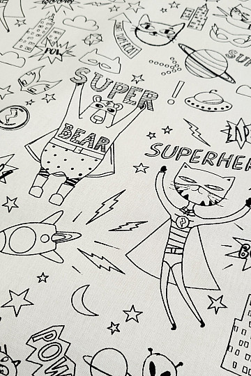 SUPER-HÉROS peinture sur tissu