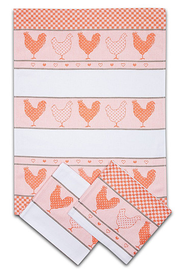 Serviette POULE - orange