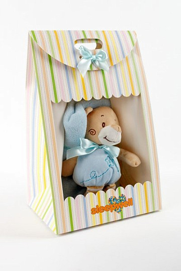 Coffret enfant Ours en peluche bleu