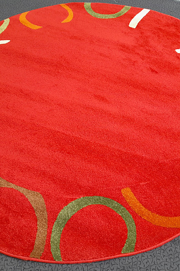 Tapis rond Figaro 200 x 200 cm rouge