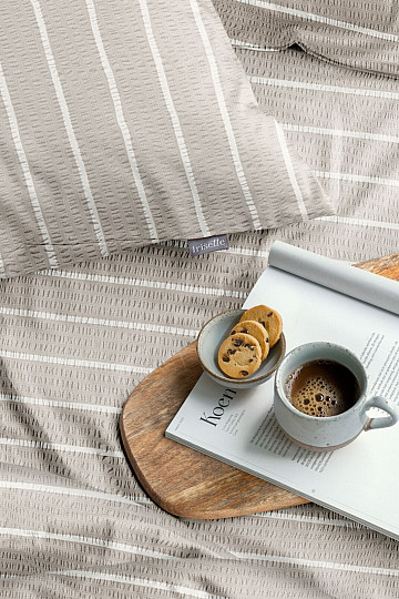 Crêpe souple de luxe IRISETTE EASY 8548-80 Rayures beige