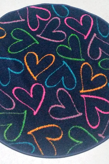 Tapis enfant cercle COEURS