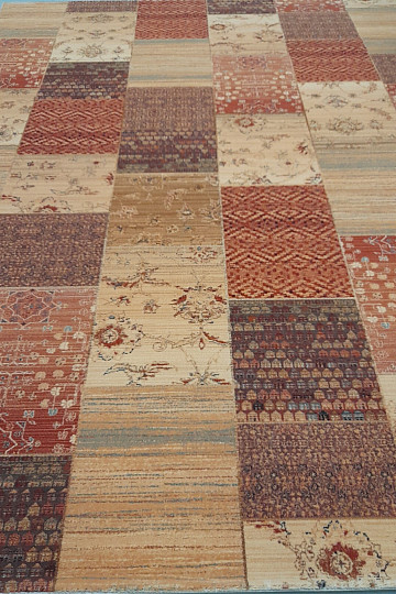 Tapis de luxe en laine KASHQAI PATCHWORK crème