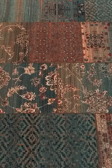 Tapis de luxe en laine ROYAL PATCHWORK vert