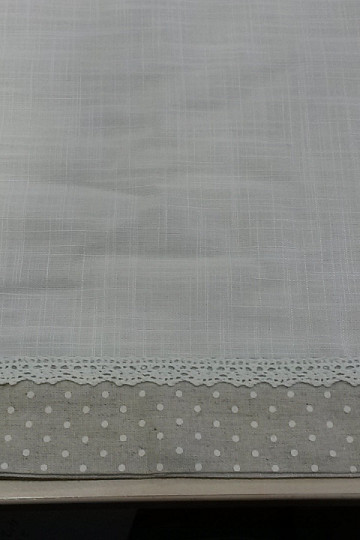 Rideau beige à pois