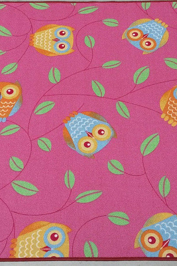 Tapis fille OWLS - Happy hibou rose