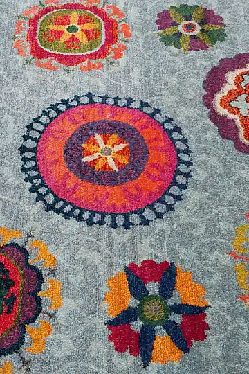 Tapis en pièces MANDALY gris-bleu