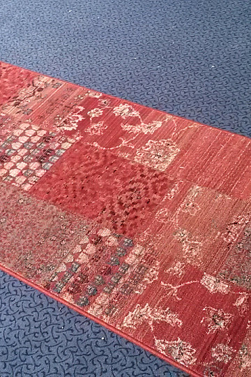 Luxueux tapis de couloir en laine ROYAL PATCHWORK rouge