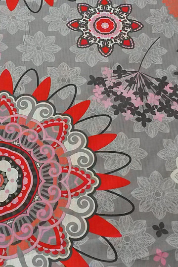 Tissu déco MANDALA grand gris