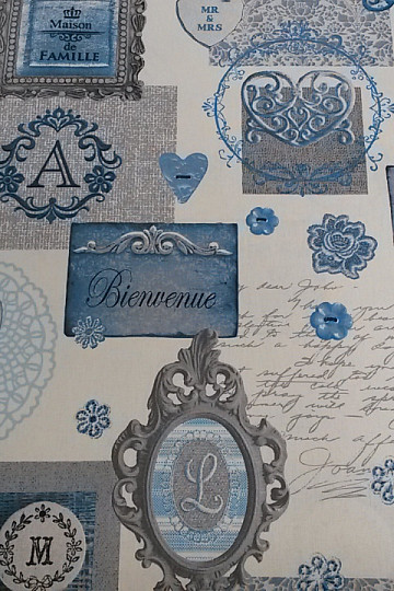 Tissu déco NOSTALGIE bleu