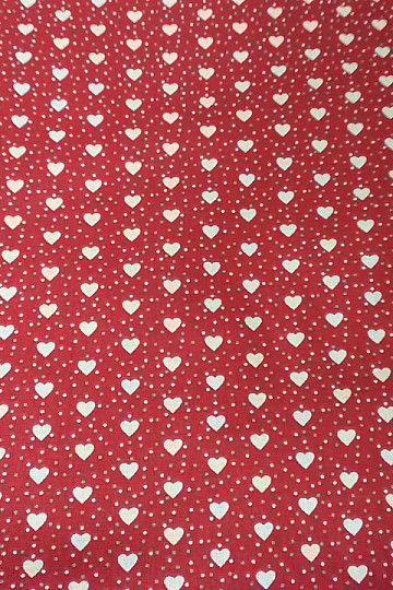 Tissu coton MINI COEUR rouge
