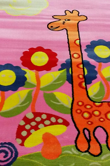 Tapis enfant KIDS GIRAFFE rose