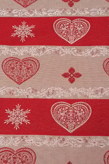 Tissu déco à rayures jacquard rouge