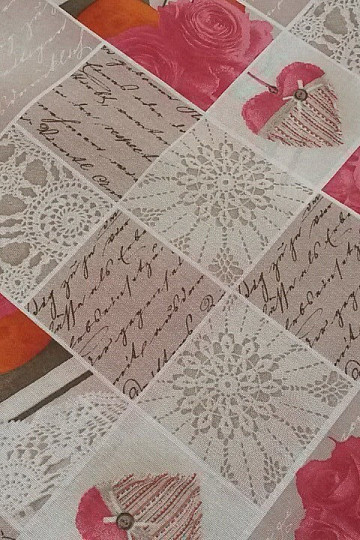 Tissu déco Rose dentelle rose