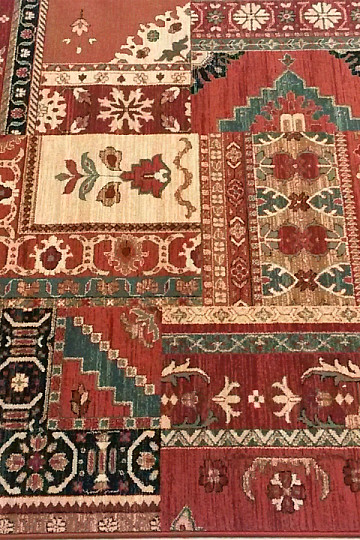 Tapis de luxe en laine ROYAL PATCHWORK multi rouge