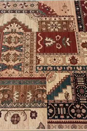 Tapis luxueux en laine ROYAL PATCHWORK multi crème