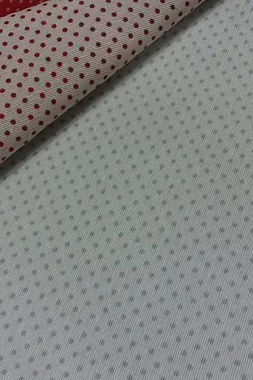 Tissu déco ALBY gris à pois crème