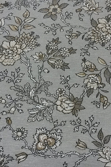 Tissu déco Fleurs NATHALIE gris