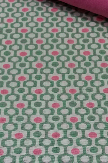Tissu décoratif PEIXO MENTHE/CORAL