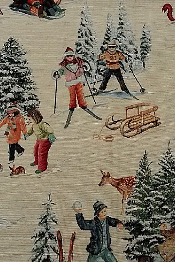 Nappe tapisserie, écharpe SKIEURS