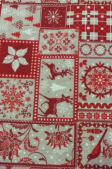 Tissu déco Noël TYROL rouge