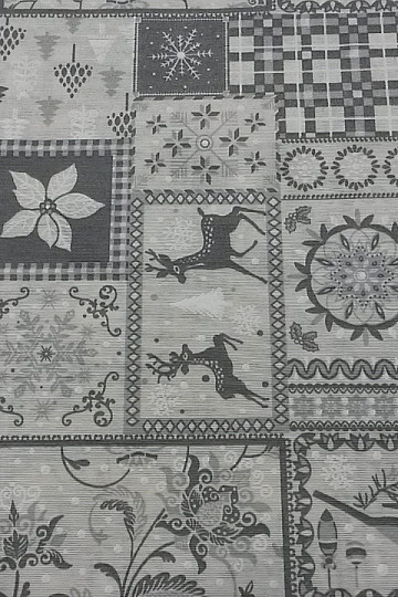 Tissu décoratif Noël TIROL gris