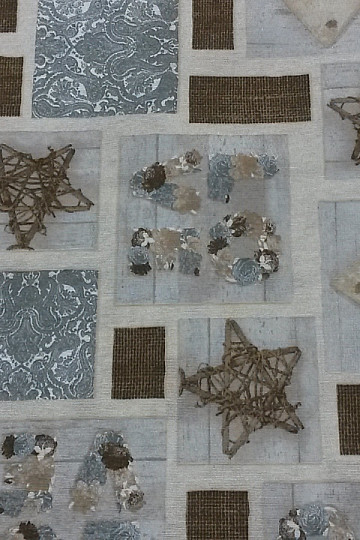 Tissu déco LOVE CHRISTMAS gris