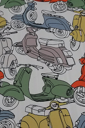 Tissu décoratif MOTOS blanc/couleur