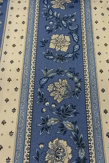 Tissu coton VOLKS rayure bleue
