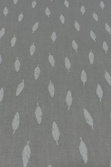 Tissu coton Plume gris
