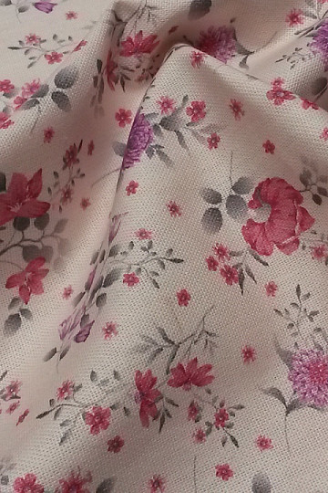Tissu déco DIVA FLOWERS rose