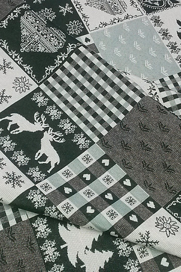 Tissu déco ALPES cerf vert