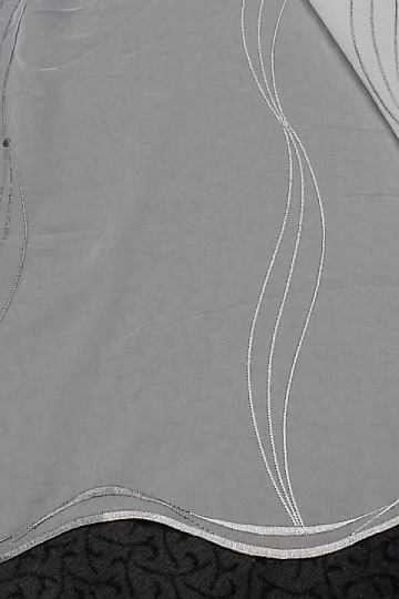 Rideau de luxe brodé blanc - gris/beige GERSTER 556/0810
