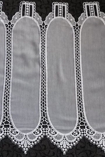 Rideau vitrail au crochet 13609 blanc