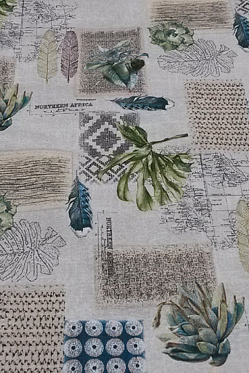 Tissu déco FLORA vert