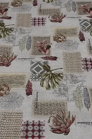 Tissu déco FLORA rouge