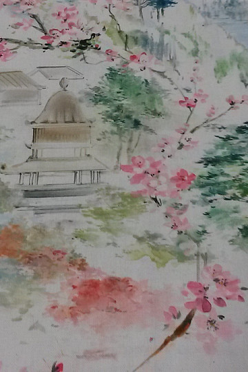 Tissu décoratif MIDORI paysage japonais