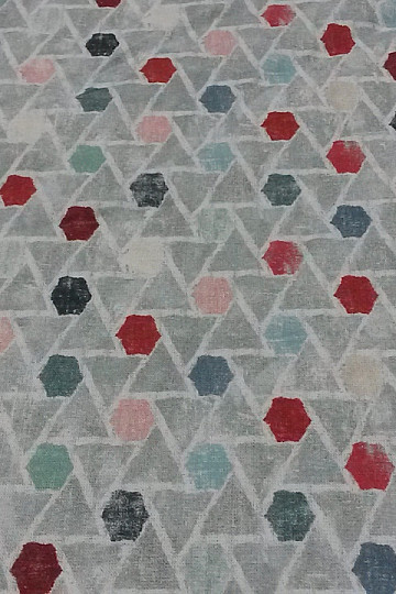 Tissu coton PETI MOKKA GEO rouge