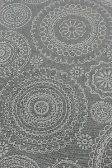 Tissu déco MANDALA FONDO gris