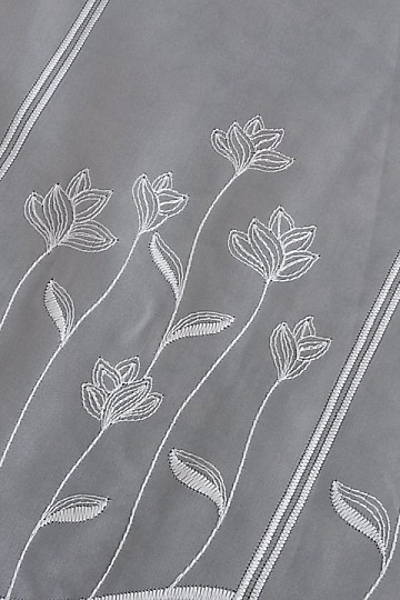 Rideau brodé pour le vitrail Fleurs