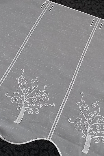 Rideau brodé pour vitrail 11646 blanc