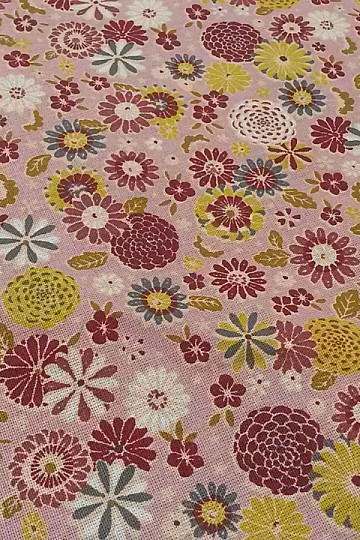 Tissu coton MISAKI fleurs fuchsia