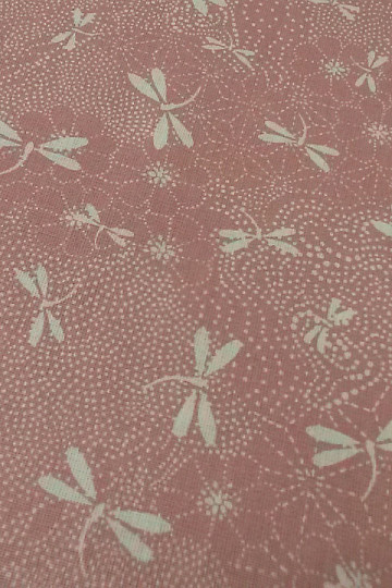 Tissu coton libellule rose