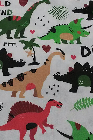 Satin de coton enfant DINOSAURES imprimé numérique