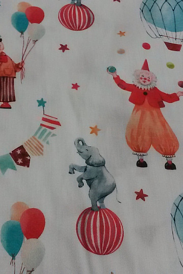 Satin de coton enfant CIRKUS imprimé numérique