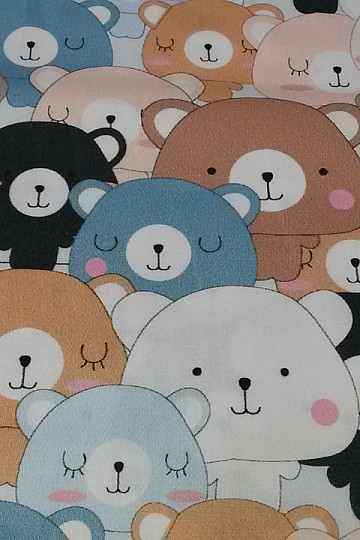 Enfant en satin de coton TEDDY ours imprimé numérique