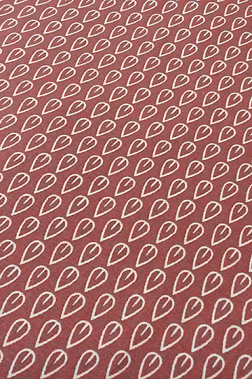 Tissu coton FEUILLES bordeaux