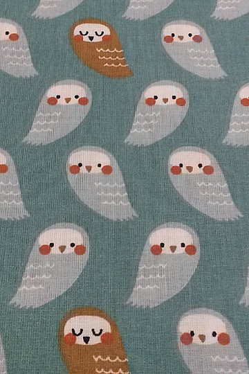 Tissu en coton turquoise SOVIČKY