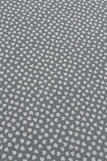 Tissu coton COEUR gris-bleu